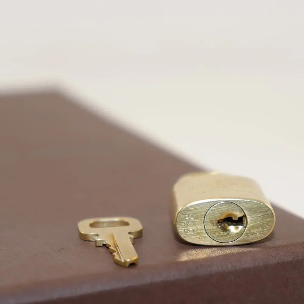 Louis Vuitton Brass Padlock & Key Set #338 Made in France‎